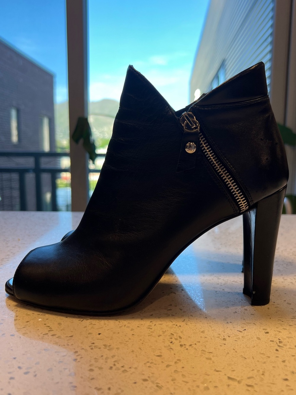 Stuart Weitzman Jump Peep Toe Ankle Boot